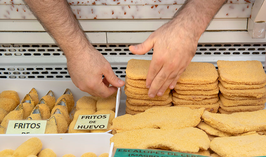 Empanados en la carnicería A. Irigoyen Pamplona